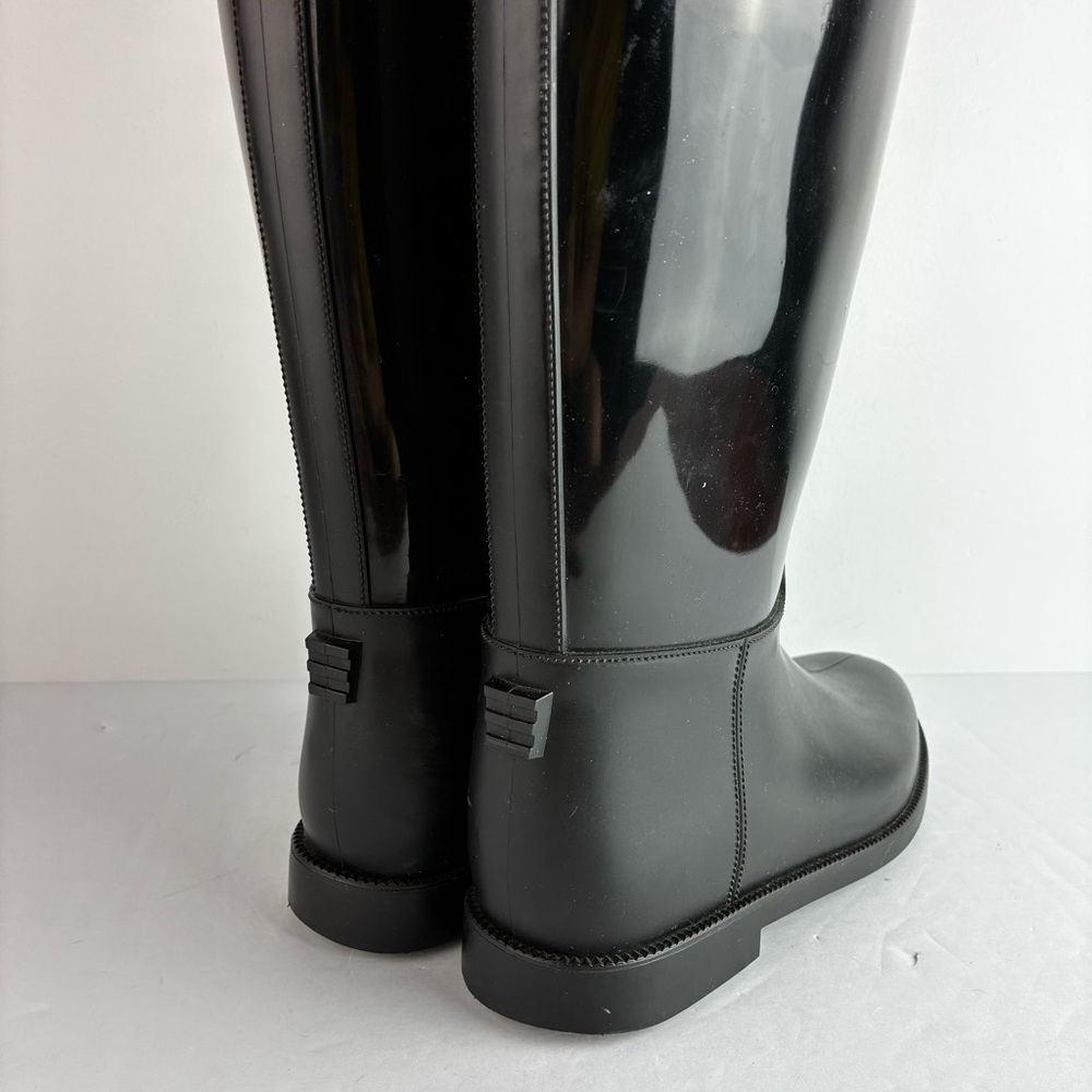 Sloosh Made in Italy Tall Black Rain Boots - Picture 3 of 7